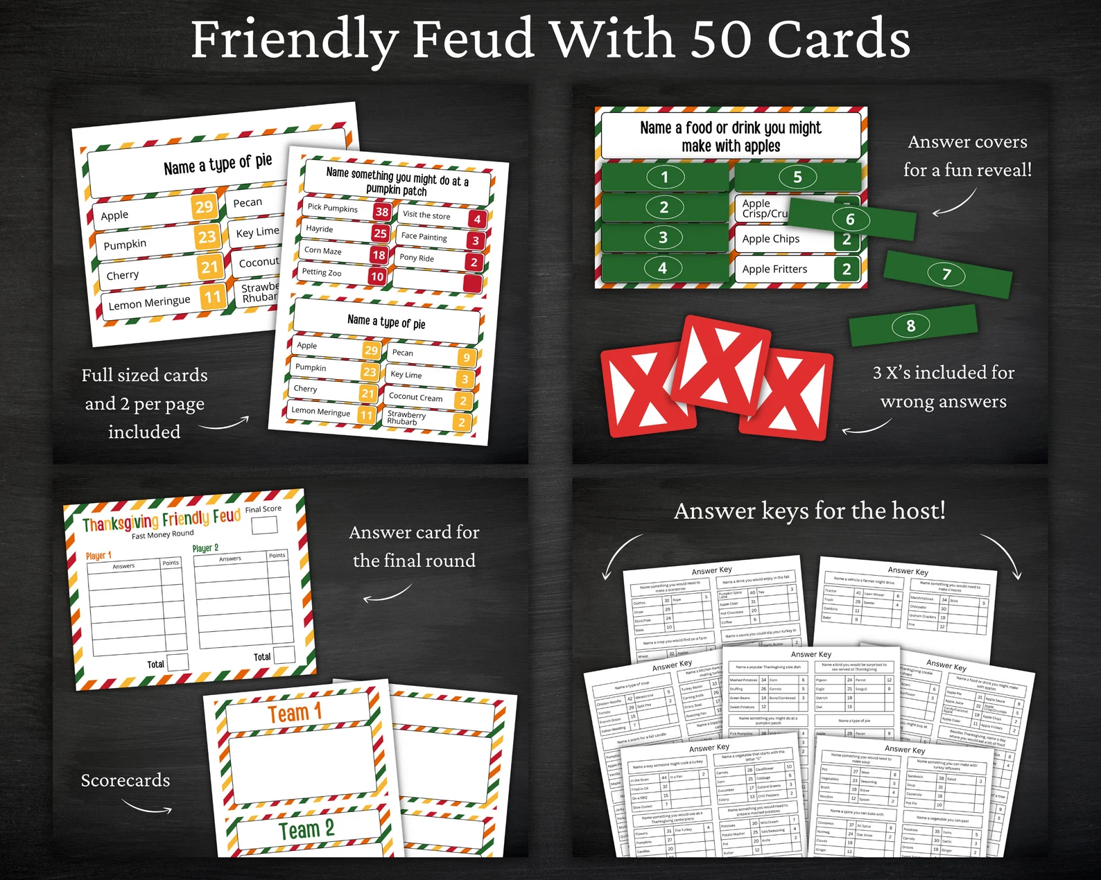 Thanksgiving Mega Game Bundle | Printable Thanksgiving Games For Kids and Adults | Party Games and Activities | Family and Classroom Games - Image 3