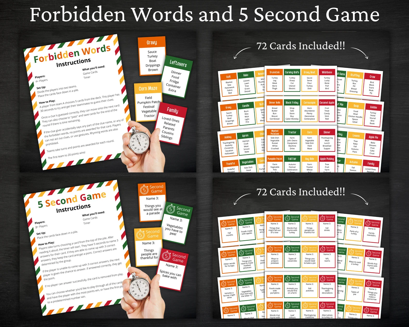 Thanksgiving Mega Game Bundle | Printable Thanksgiving Games For Kids and Adults | Party Games and Activities | Family and Classroom Games - Image 4