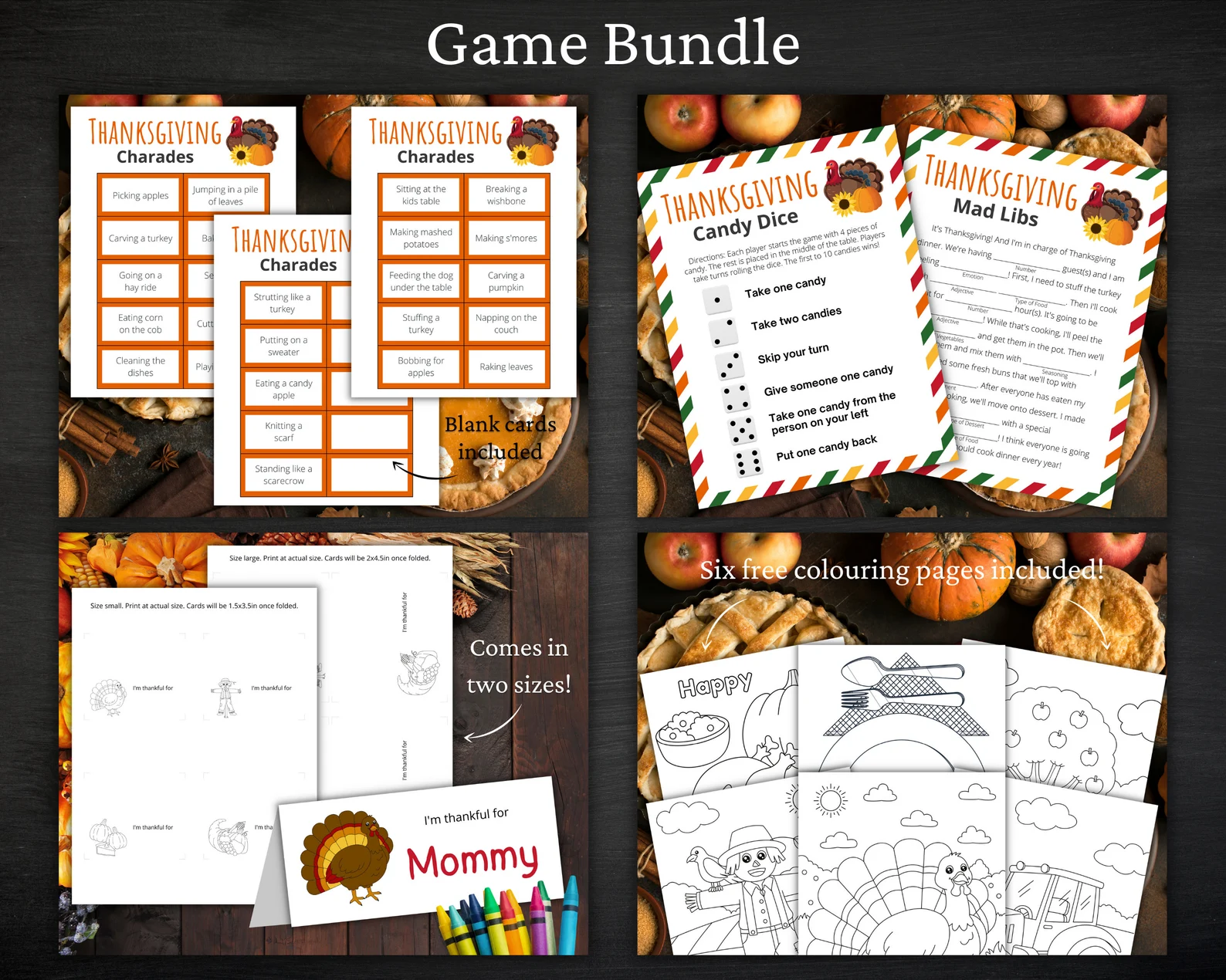 Thanksgiving Mega Game Bundle | Printable Thanksgiving Games For Kids and Adults | Party Games and Activities | Family and Classroom Games - Image 5