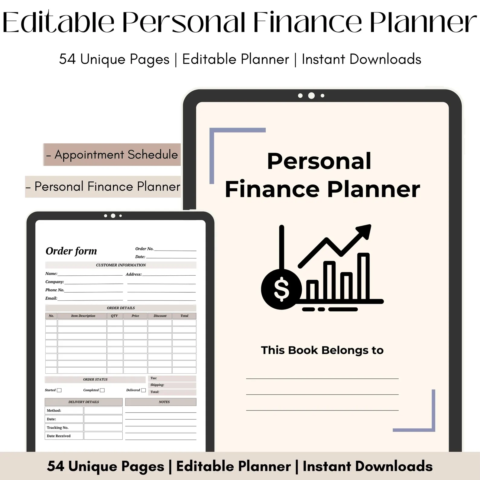 Editable Finance Planner Bundle: Budget & Savings Tracker - Image 2