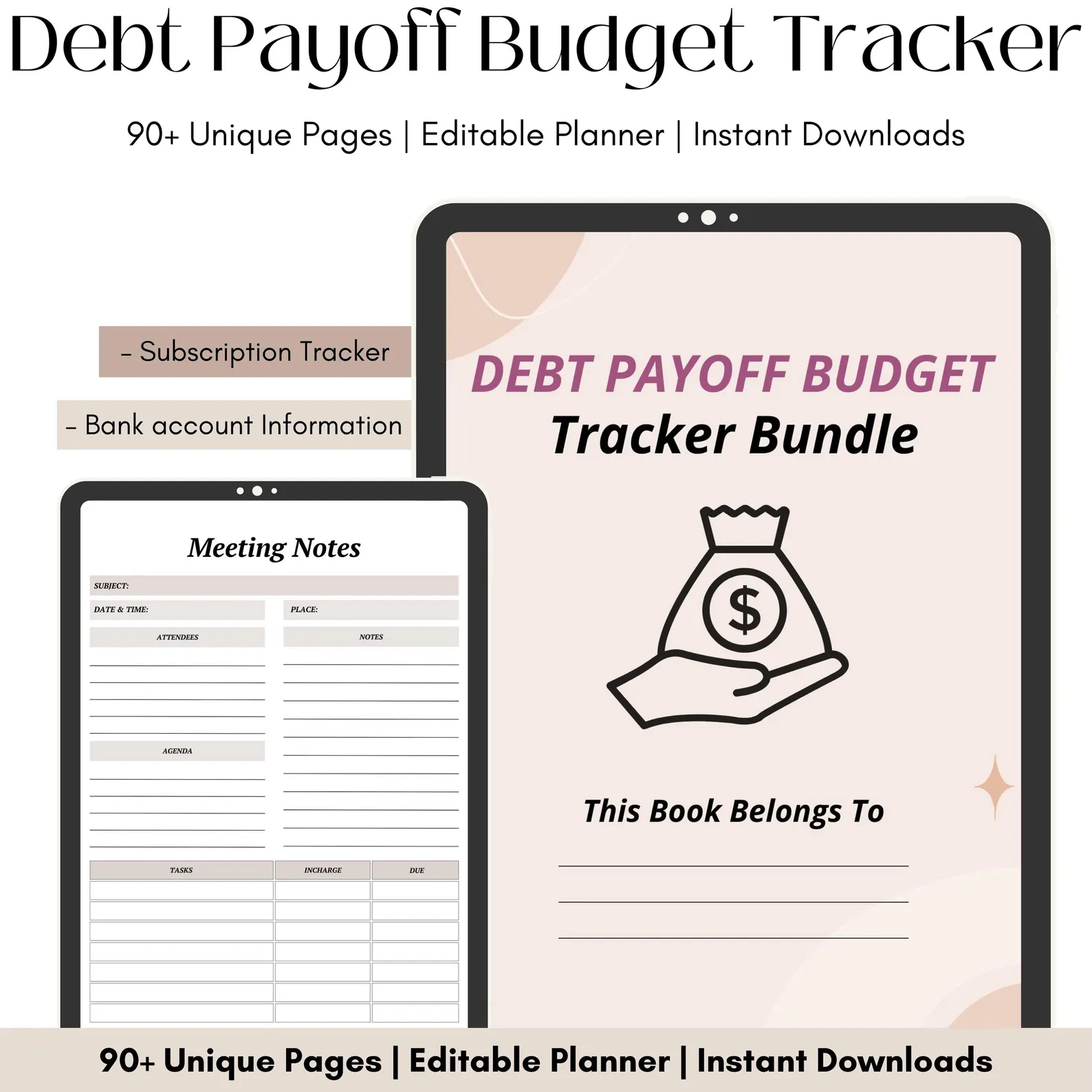 Debt Payoff Budget Tracker Bundle: Editable Canva Planner - Image 3