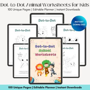 Dot-to-Dot Animal Worksheets: 53 Unique Pages