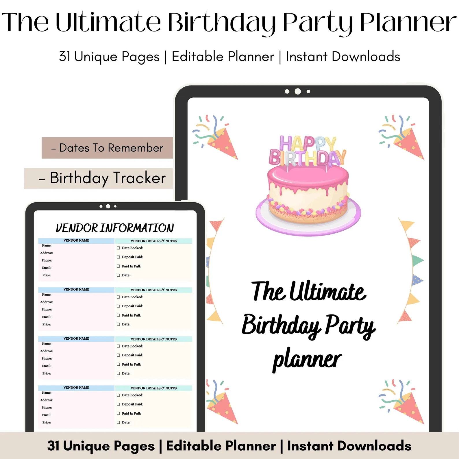 Editable Birthday Party Planner 31-Page Canva Template - Image 3