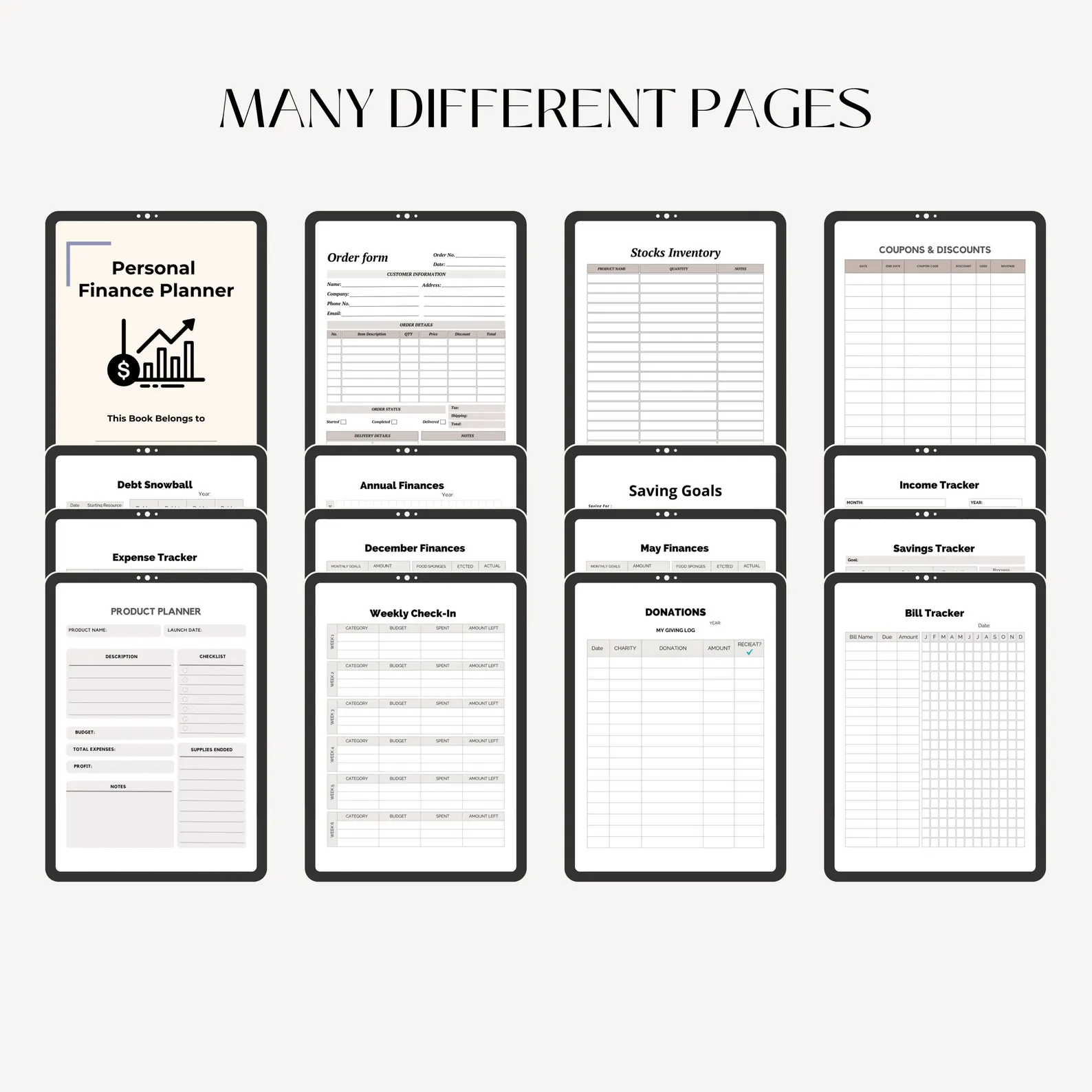 Editable Finance Planner Bundle: Budget & Savings Tracker - Image 5