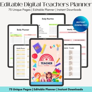 Digital Teacher Planner: Editable Canva Templates