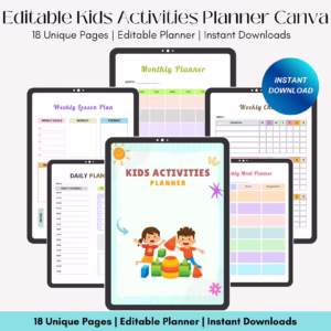 Kids Activities Planner: Editable Canva Templates