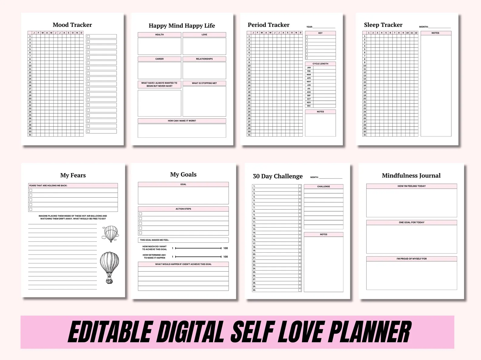 Self Love Journal, Wellness Tracker, 50 Page Planner - Image 5