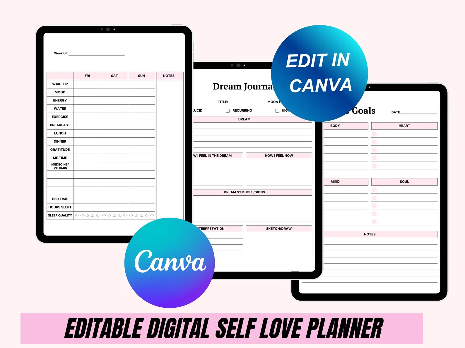 Self Love Journal, Wellness Tracker, 50 Page Planner - Image 6