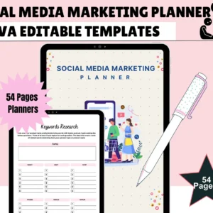Editable Social Media Marketing Planner – Canva Templates