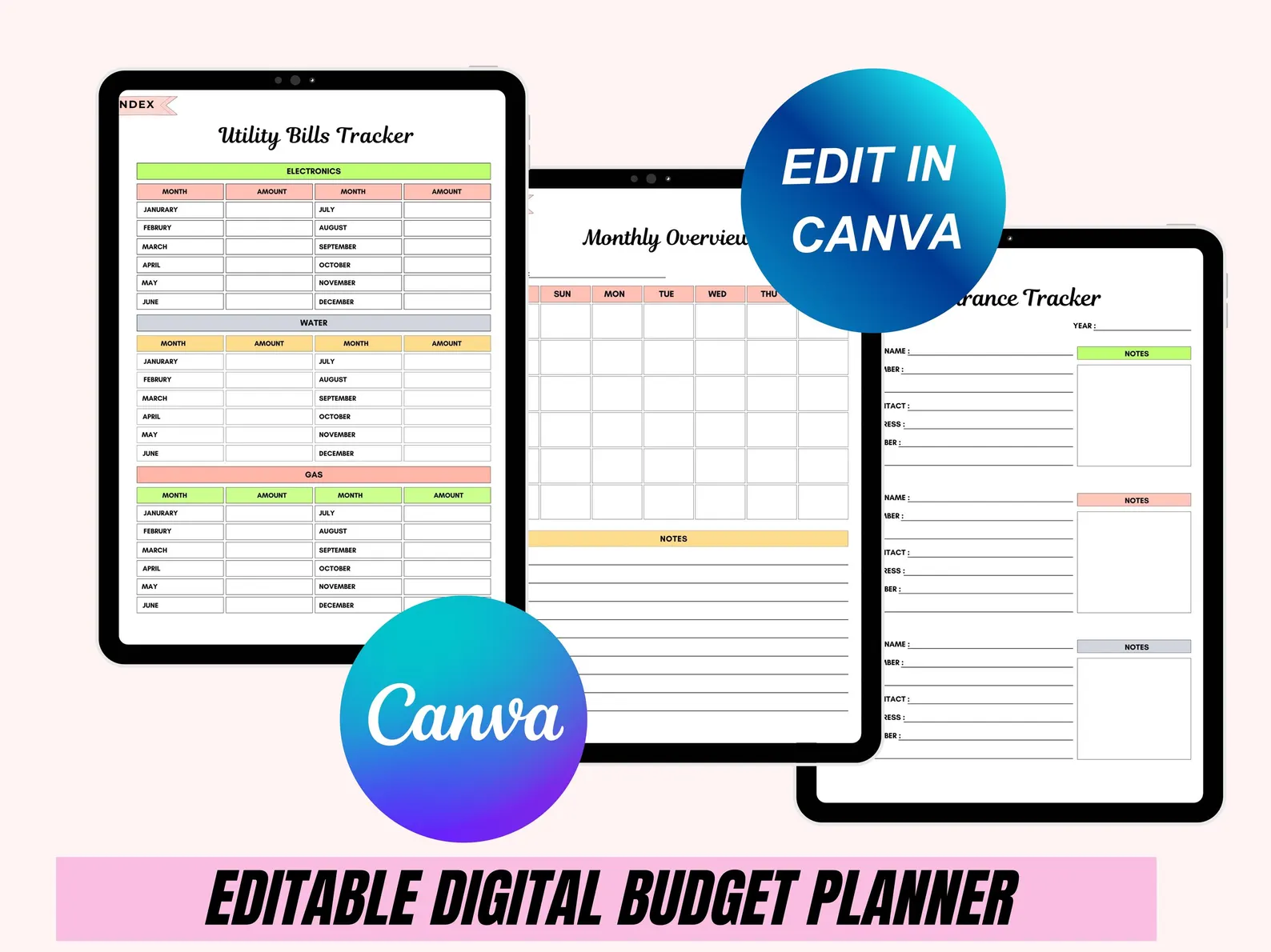2025 Digital Budget Planner, Finance Tracker, Canva Template - Image 5