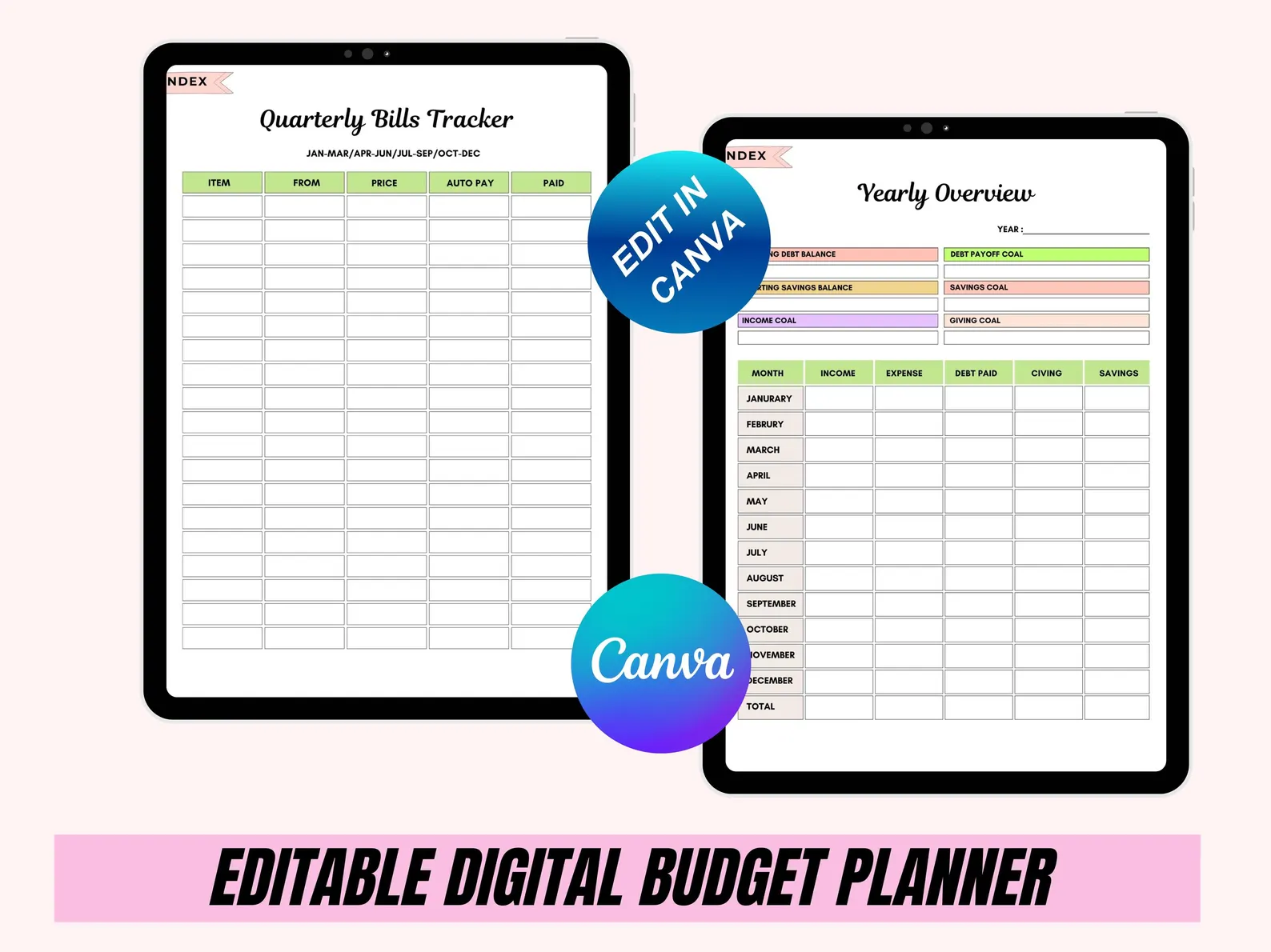 2025 Digital Budget Planner, Finance Tracker, Canva Template - Image 7