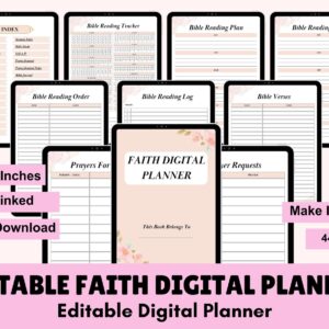 Digital Faith Planner: Prayer Journal, Bible Study, Christian Diary