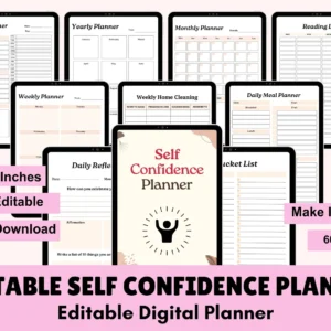 Self Confidence Planner: Self-Esteem Workbook & Journal