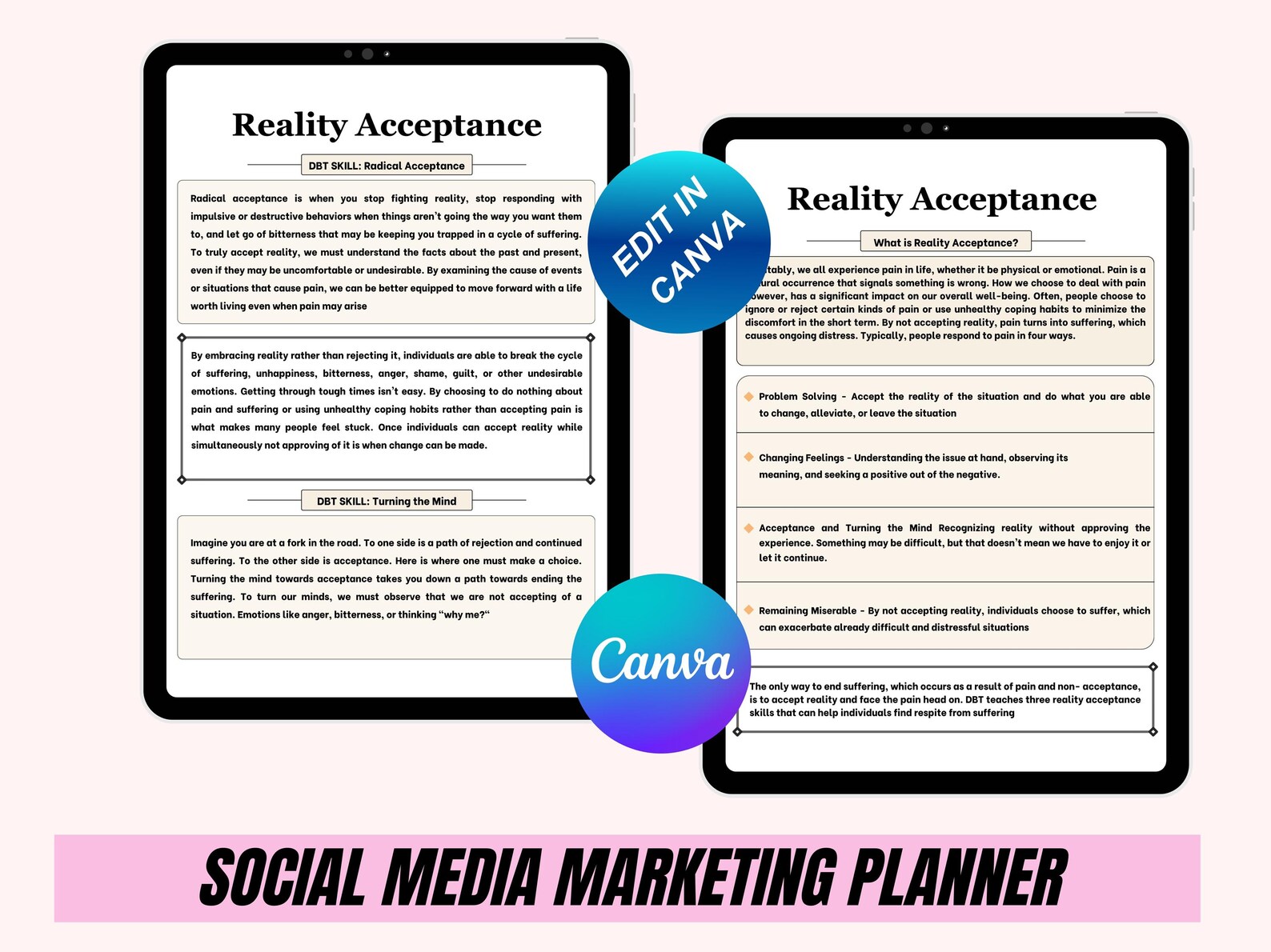 Guided Acceptance Journal: Self-Care Prompts, Editable Canva Template - Image 6