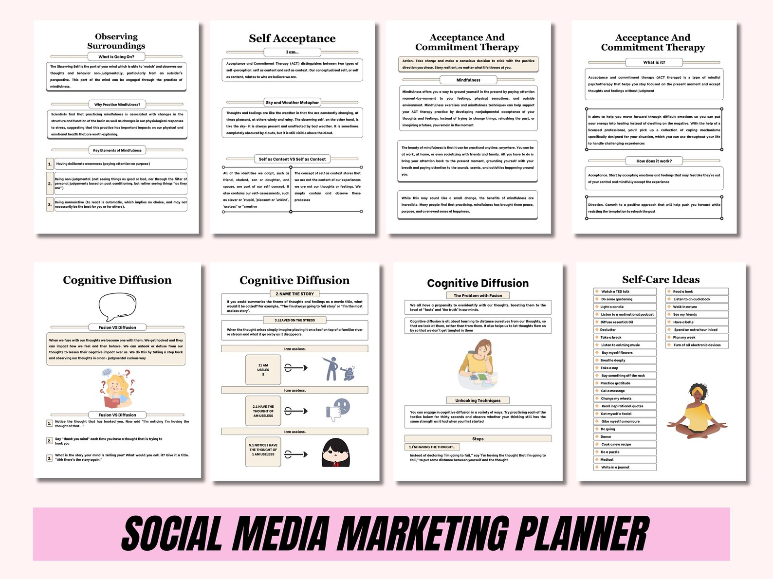 Guided Acceptance Journal: Self-Care Prompts, Editable Canva Template - Image 7