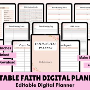 Digital Faith Planner: Prayer - Journal Bible Study - Christian Diary