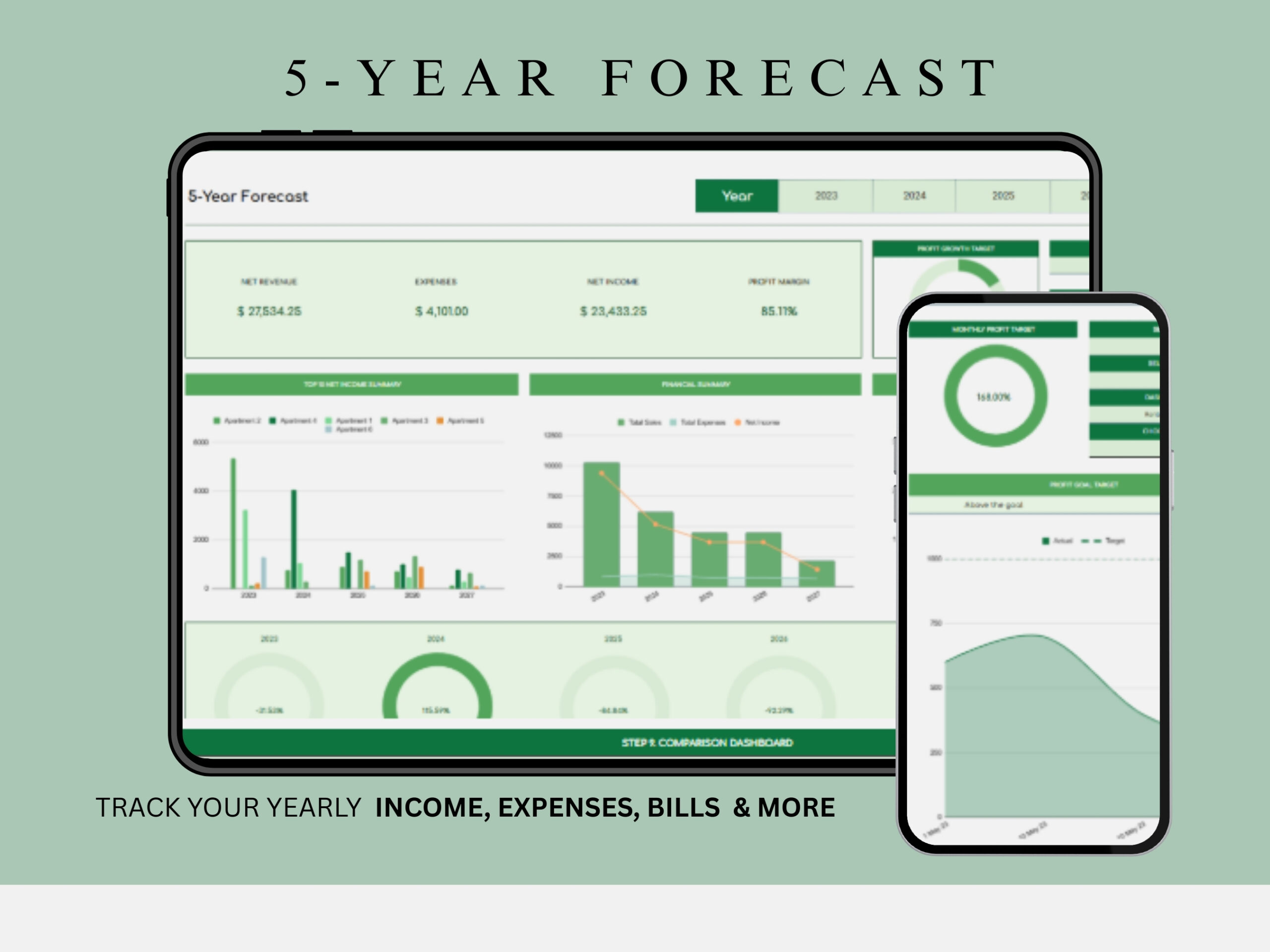 Expense Management Bookkeeping Financial Tracker Airbnb Google Sheets Financial Dashboard Property Management Accounting Annual Report - Image 5