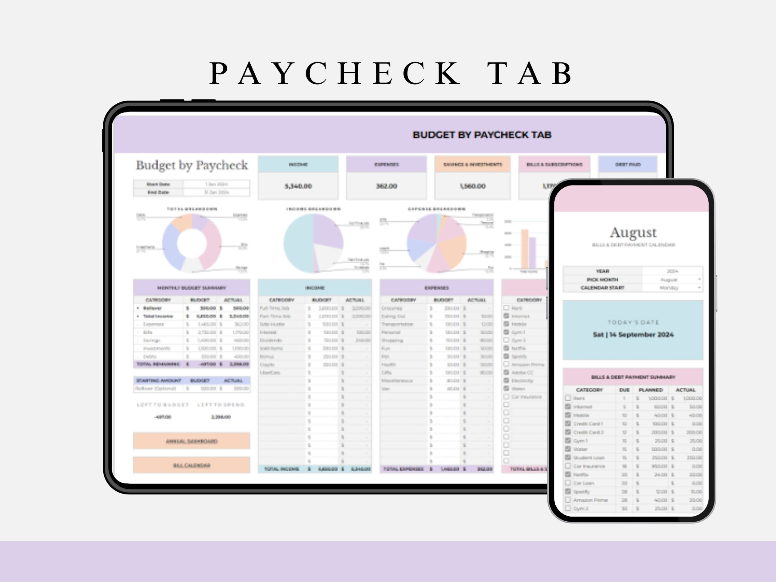 Budget By Paycheck Budget Tracker Personal Budgeting Bills And Debt Payment Paycheck Budget Income Tracker Expense Tracker - Image 7