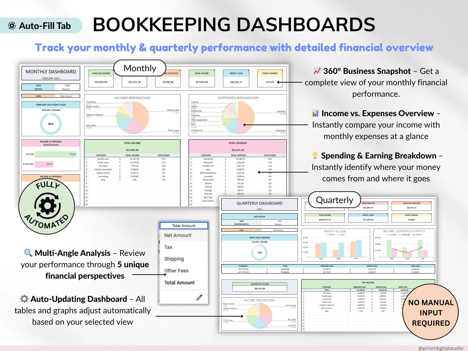 Small Business Spreadsheet Service Business Bookkeeping Client Tracker CRM Payroll Tracker Invoice Tracker Order Tracker Google Sheet Excel - Image 4