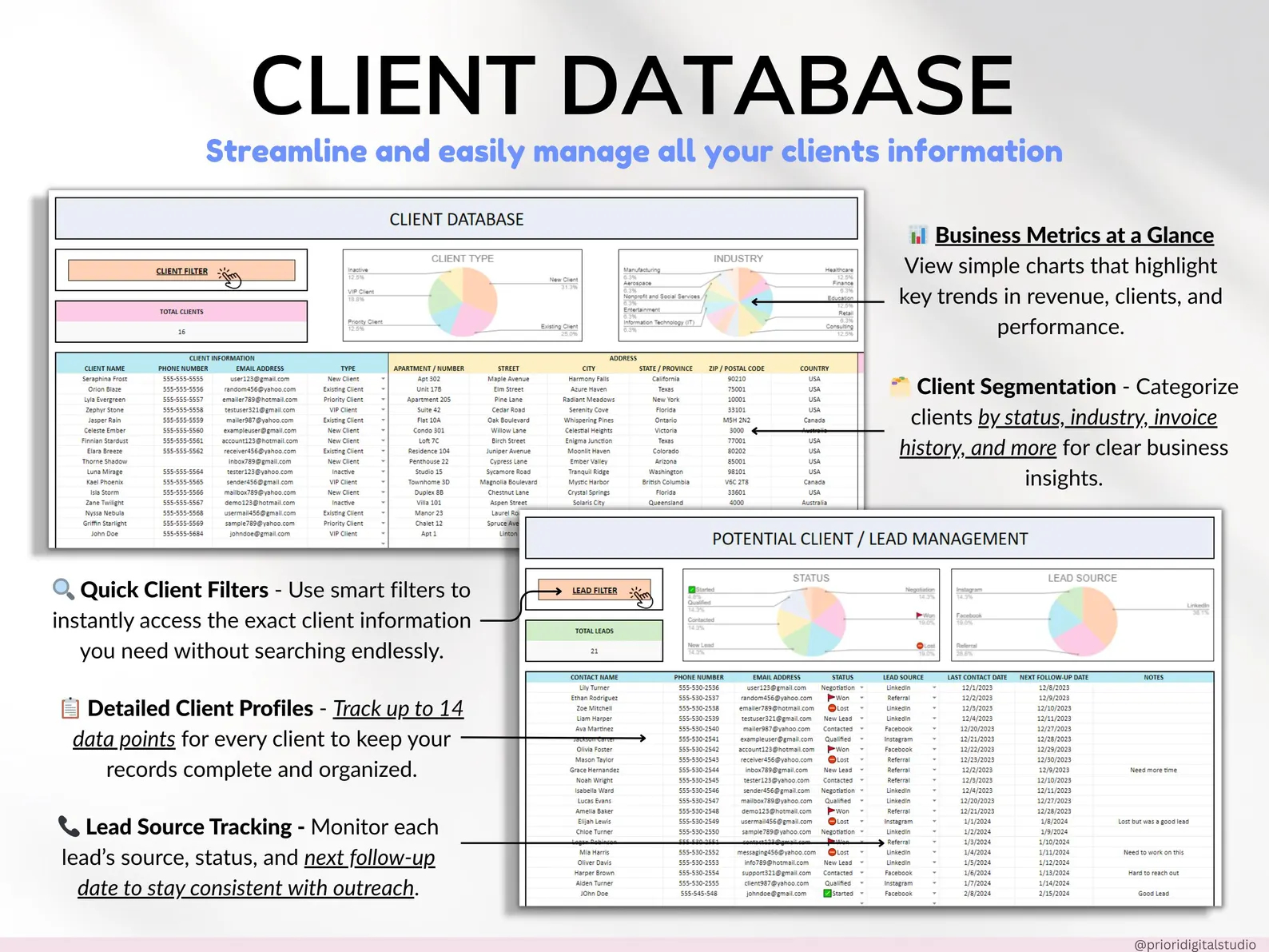 Small Business Spreadsheet Service Business Bookkeeping Client Tracker CRM Payroll Tracker Invoice Tracker Order Tracker Google Sheet Excel - Image 6