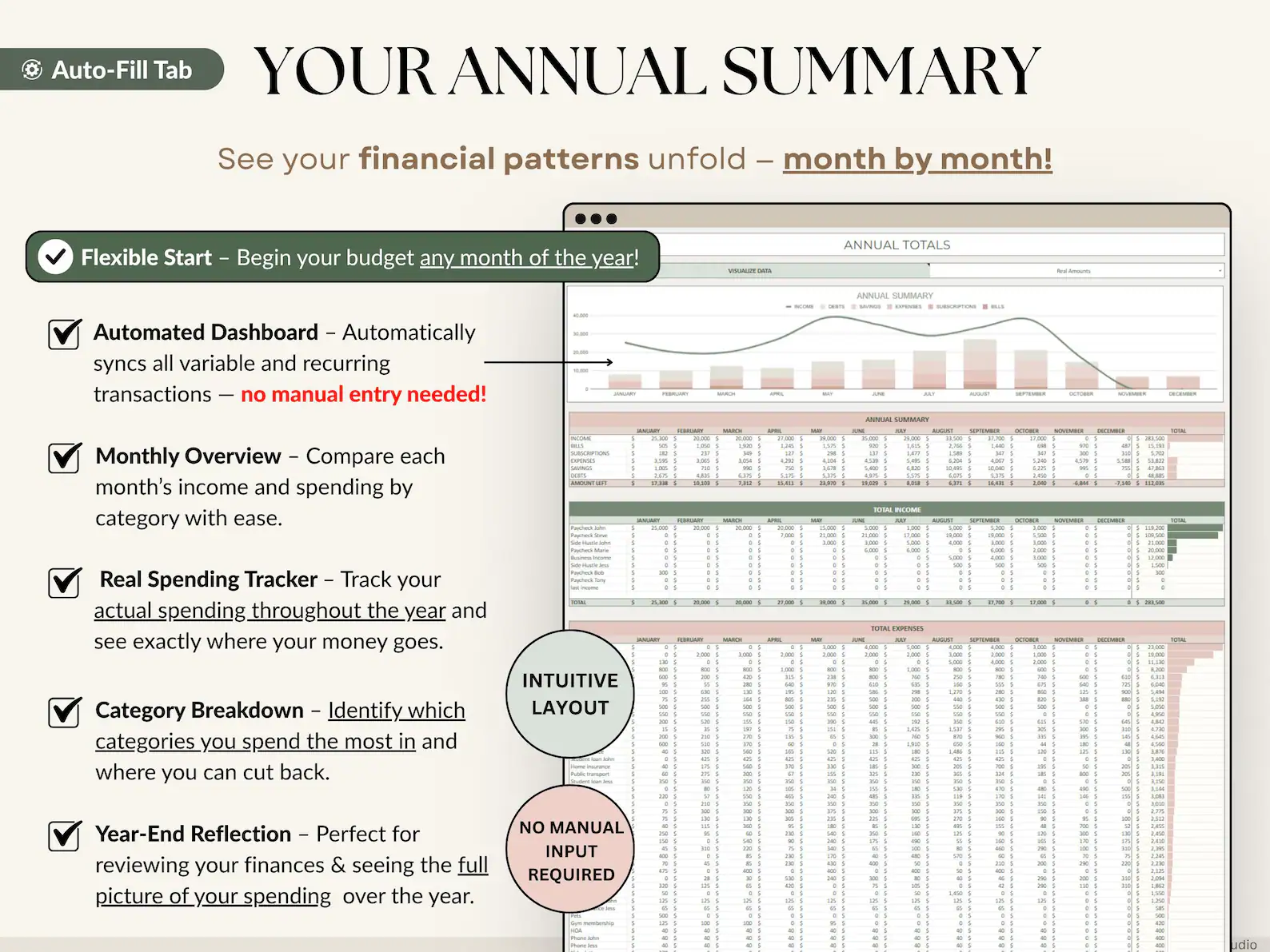 Ultimate Annual Budget Spreadsheet Excel Google Sheets Budget Template Monthly Budget Tracker Financial Planner Bill Tracker Debt Tracker - Image 9