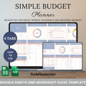 Budget Planner Template: Monthly & Weekly Tracker - Easy Finance Organizer