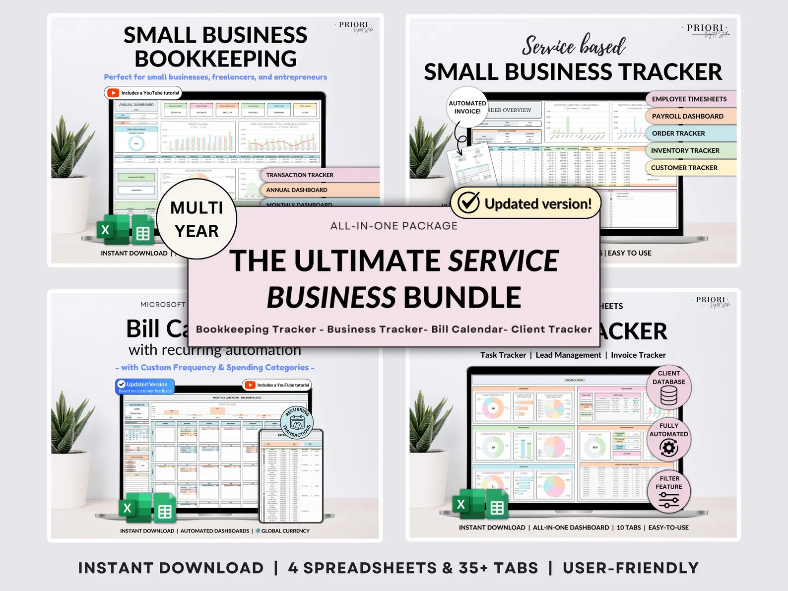 Small Business Spreadsheet Service Business Bookkeeping Client Tracker CRM Payroll Tracker Invoice Tracker Order Tracker Google Sheet Excel - Image 14