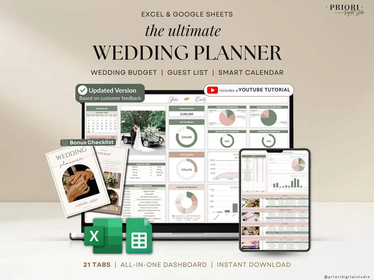 Wedding Planner Spreadsheet Wedding Budget Tracker Wedding Timeline Checklist Guest List Tracker Wedding Itinerary Seating Plan Wedding Gift - Image 14