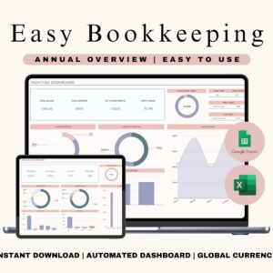 Bookkeeping Spreadsheet Automated Bookkeeping Google Sheets Template Small Business Planner Profit Tracker Bookkeeping Template