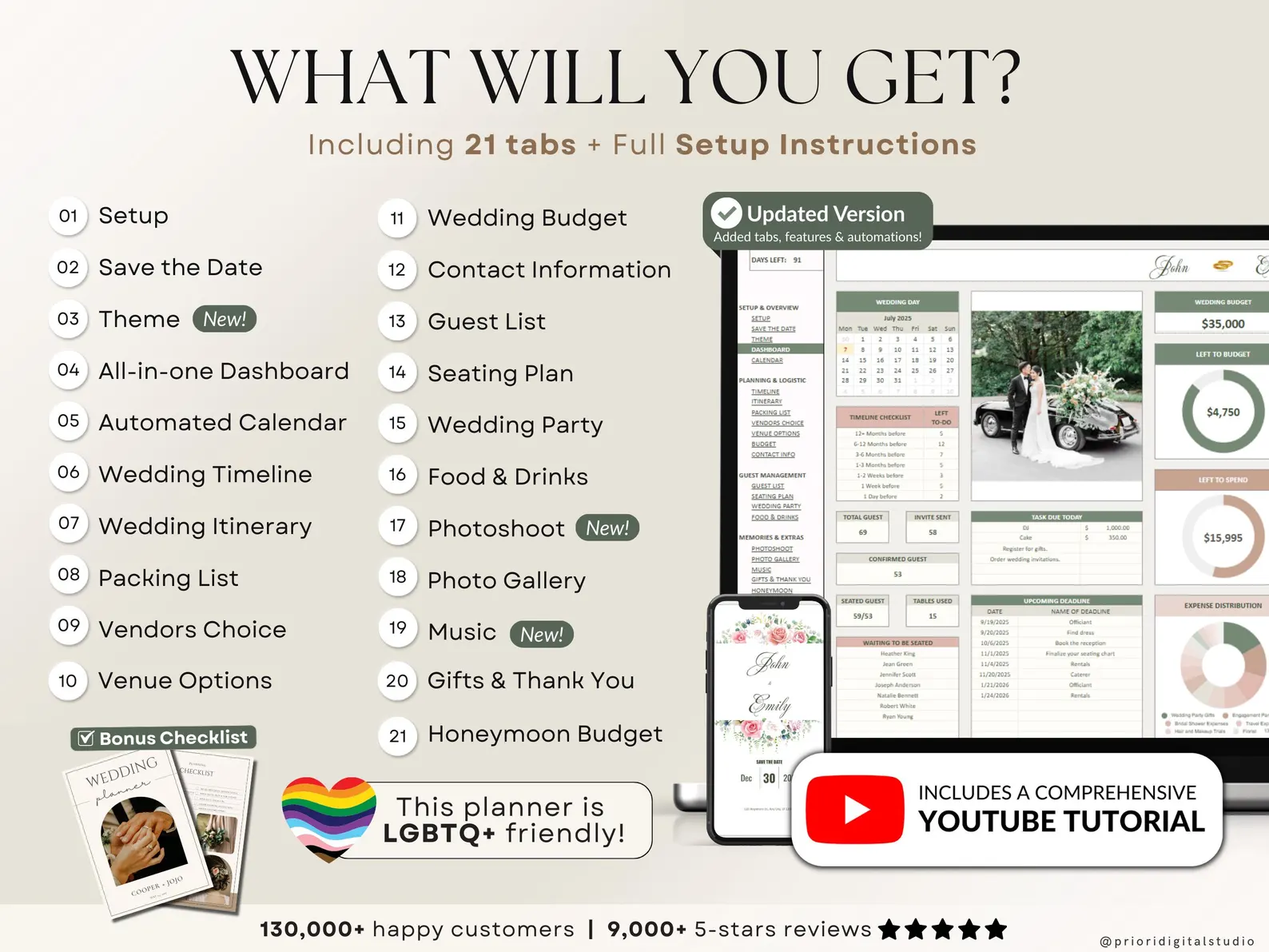 Wedding Planner Spreadsheet Wedding Budget Tracker Wedding Timeline Checklist Guest List Tracker Wedding Itinerary Seating Plan Wedding Gift - Image 16