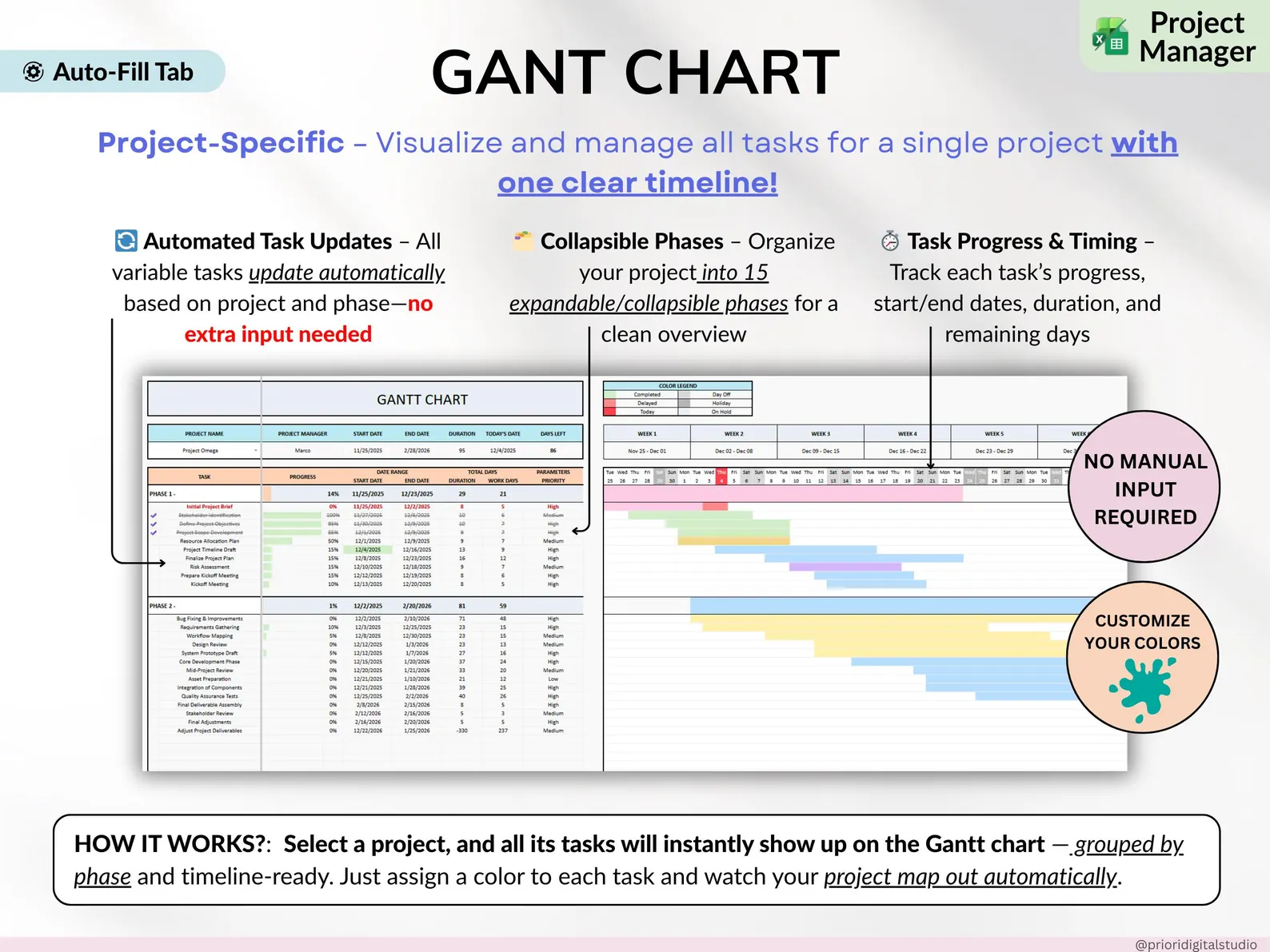 Professional Planner Bundle Project Management Excel Template Task Tracker Google Sheets Work OneNote Planner Weekly Planner Budget Tracker - Image 3