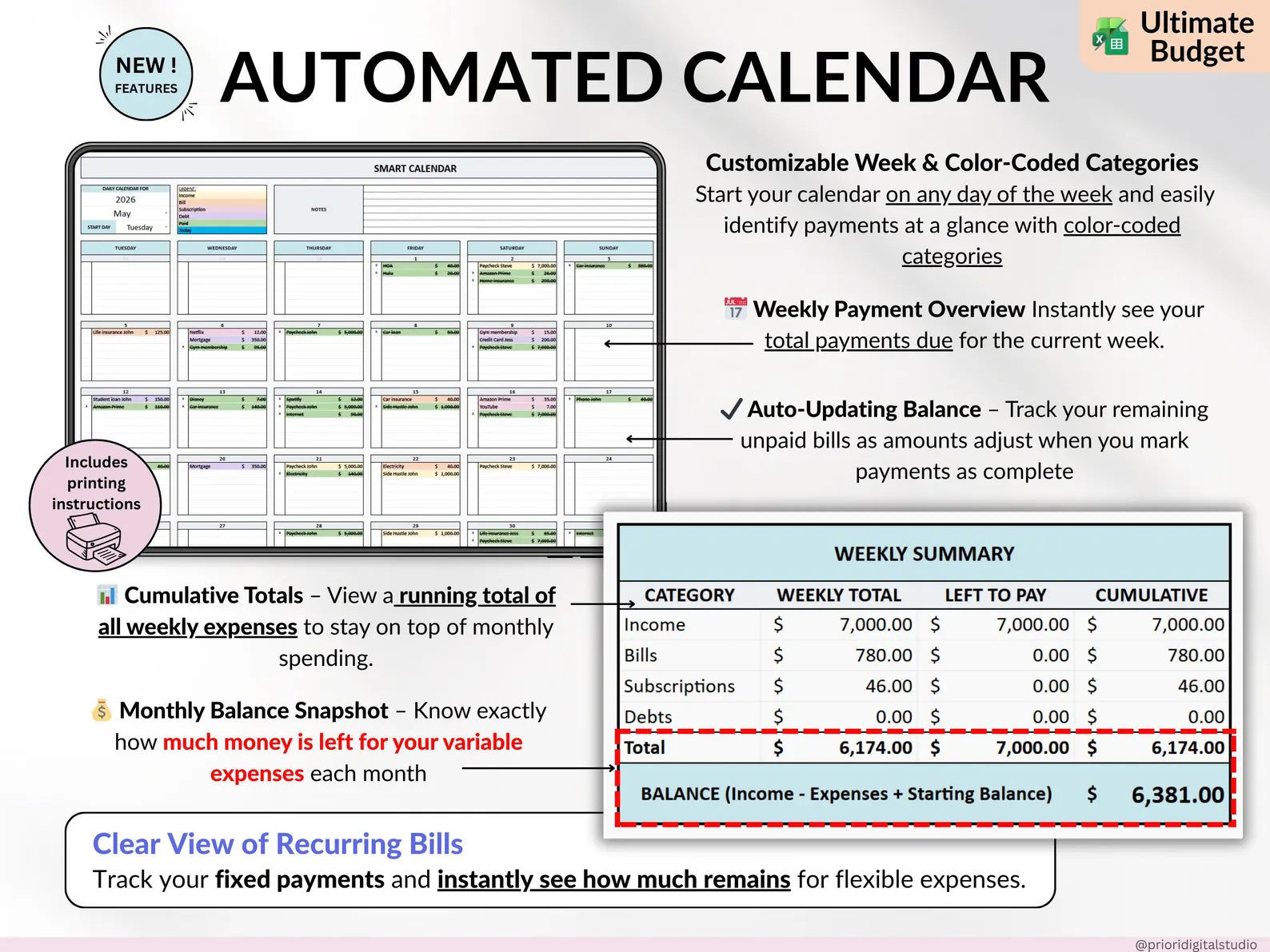 Professional Planner Bundle Project Management Excel Template Task Tracker Google Sheets Work OneNote Planner Weekly Planner Budget Tracker - Image 5