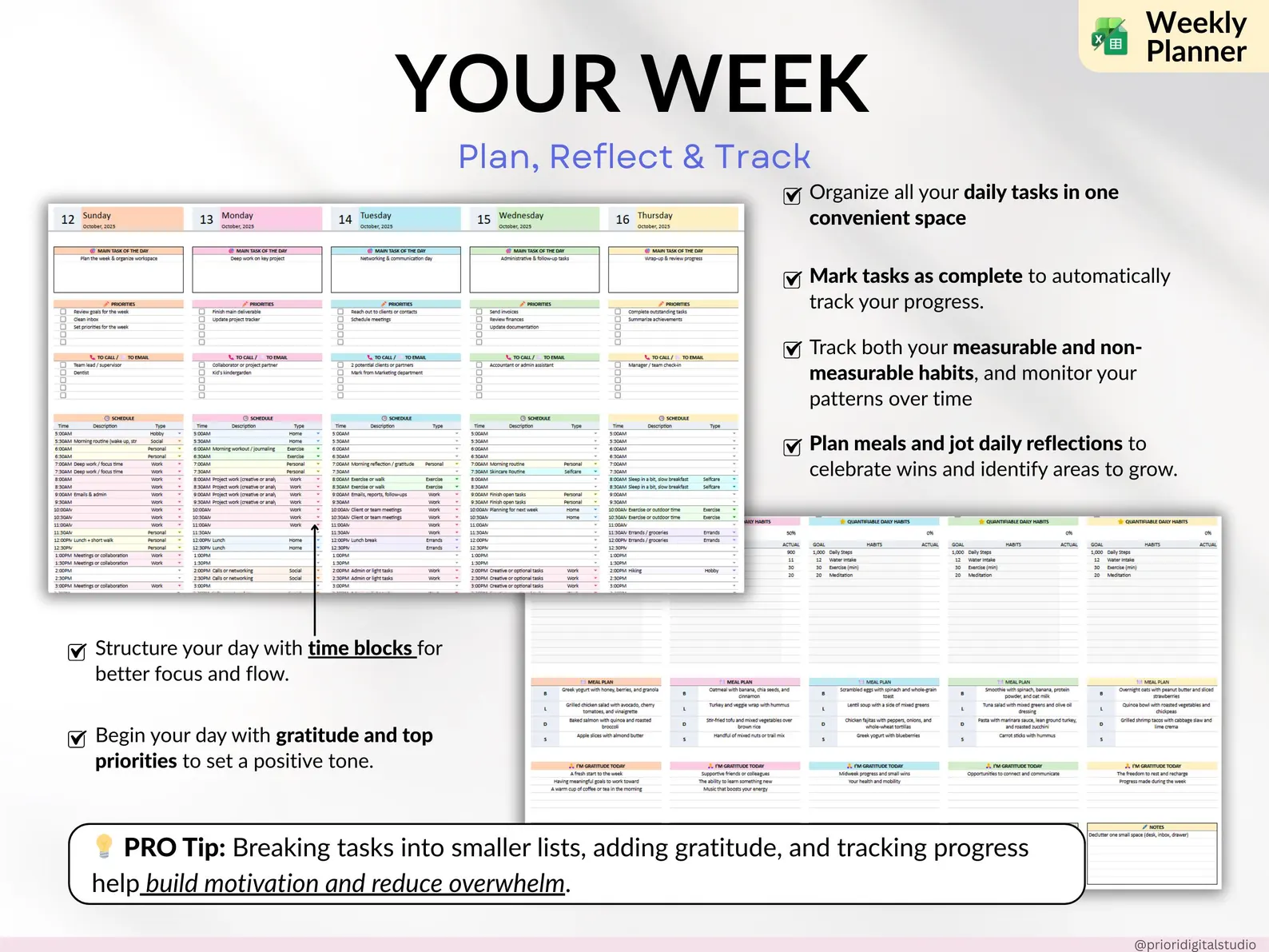 Professional Planner Bundle Project Management Excel Template Task Tracker Google Sheets Work OneNote Planner Weekly Planner Budget Tracker - Image 11