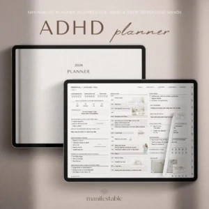 2026 ADHD Planner, 2026 ADHD Digital Planner, Goodnotes Planner, iPad Planner, Daily Weekly Monthly Planner, All in One Hyperlinked Planner