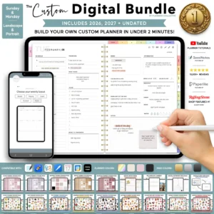 Custom Digital Planner Bundle 2026, 2027 & Undated